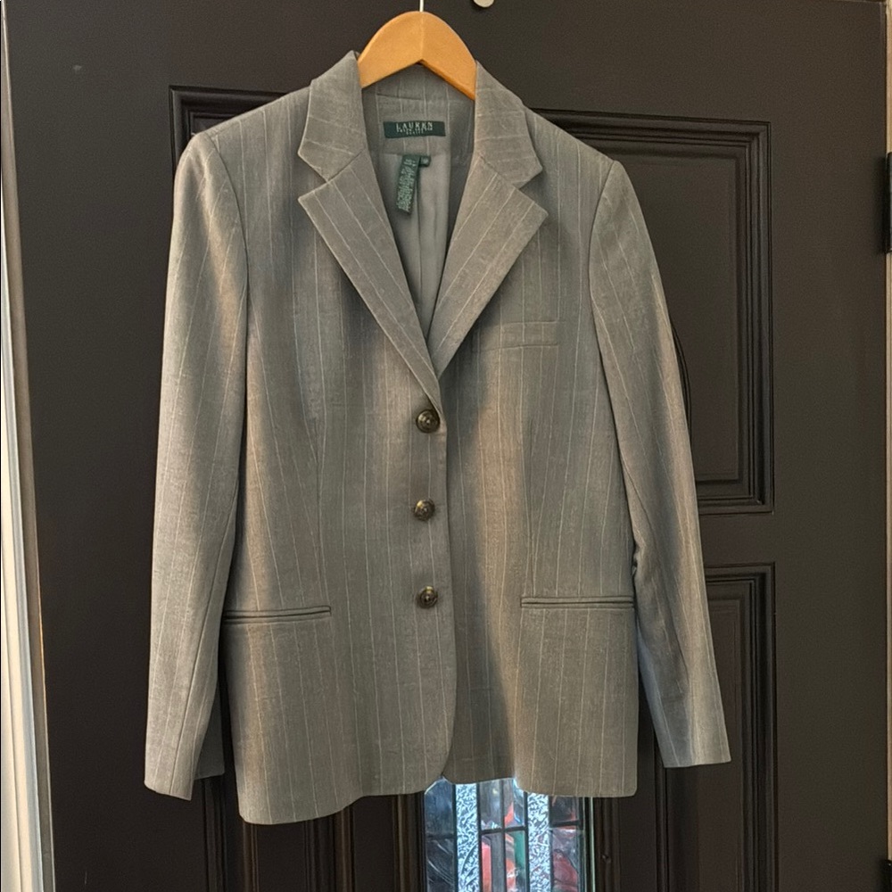 Lauren Ralph Lauren Light Gray Pinstripe Blazer